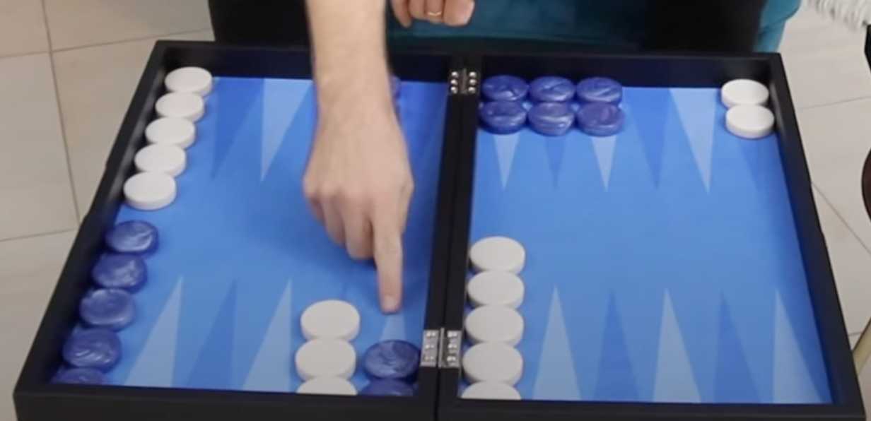 Outfield checkers on the bar point