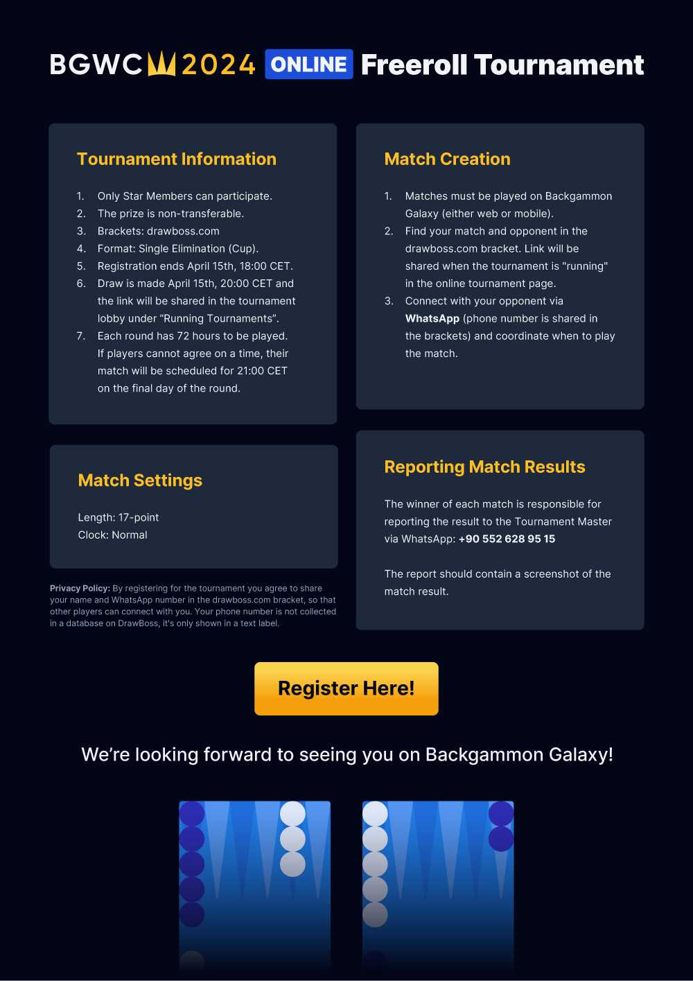 Click here to register for the tournament:    Tournament Registration Form